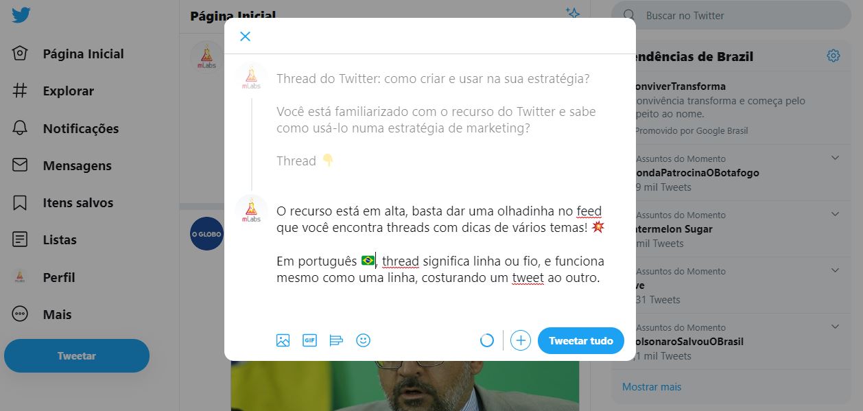 Thread do Twitter