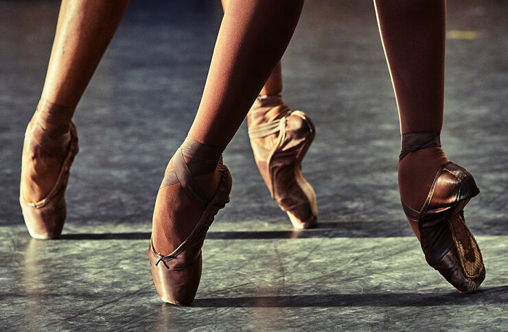 Sapatilhas de pontas bailarinas negras