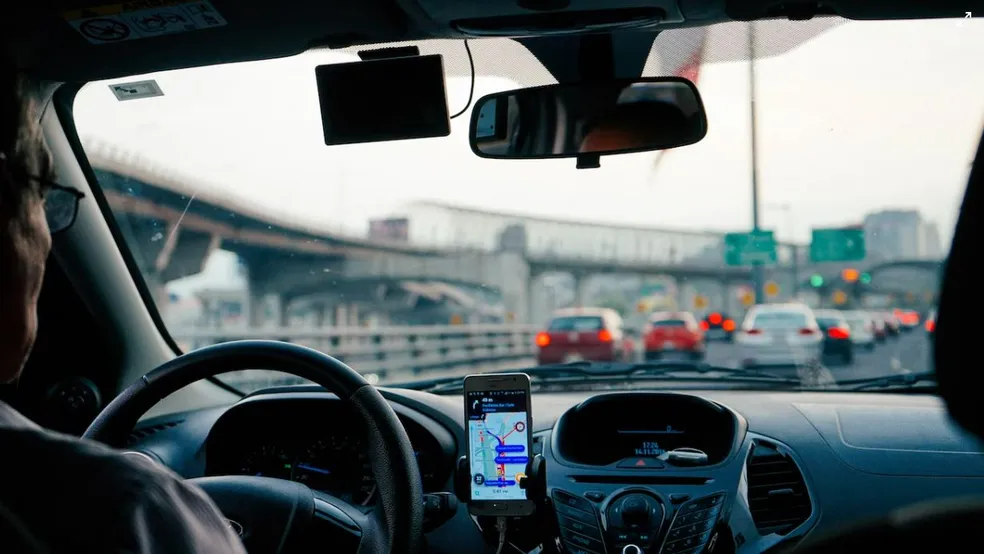 uber aplicativo carro visão interna