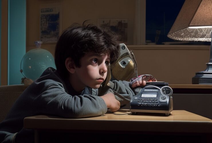 garoto telefone sala