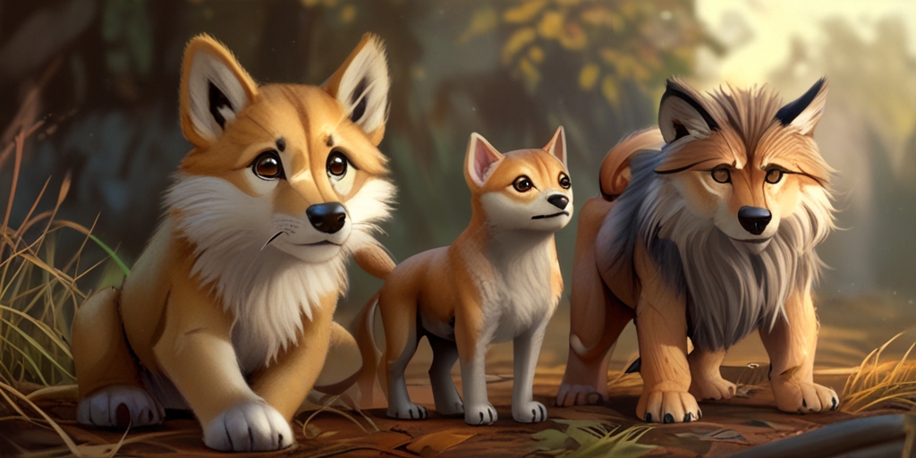 lobo leão cachorro cachorrinho