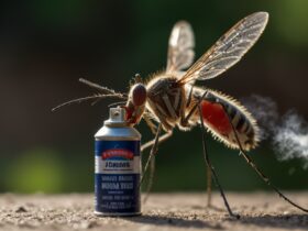 mosquito aerossol brincando suicida