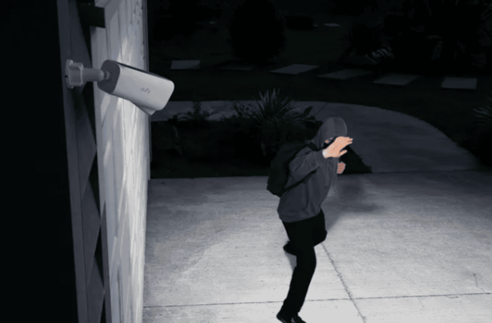 câmera de segurança noite rua