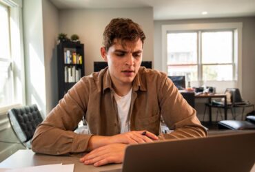 jovem laptop computador