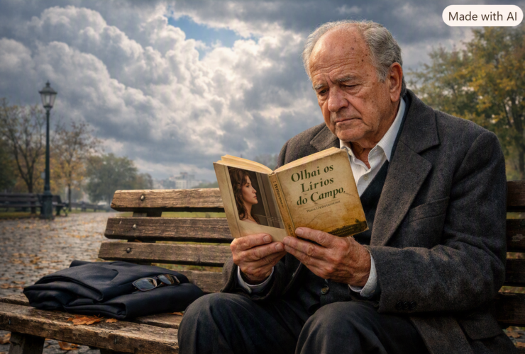 Homem lendo livro