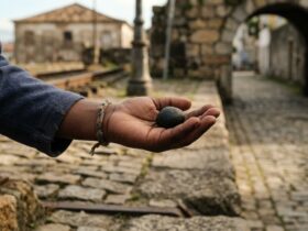 pedra criança negra mão